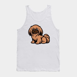 Cartoon Pekingese Dog Tank Top